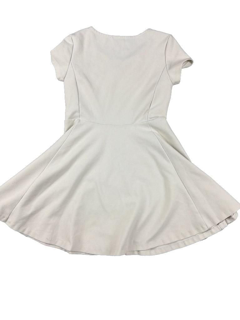 Polo Ralph Lauren Girls Cream Short Sleeve Fit-and-Flare Ponte Dress 6