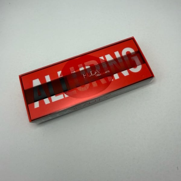 BNIB HUDA BEAUTY Liquid Matte Lipstick ALLURING .17oz/5ml FULL SZ Red Coral NEW!