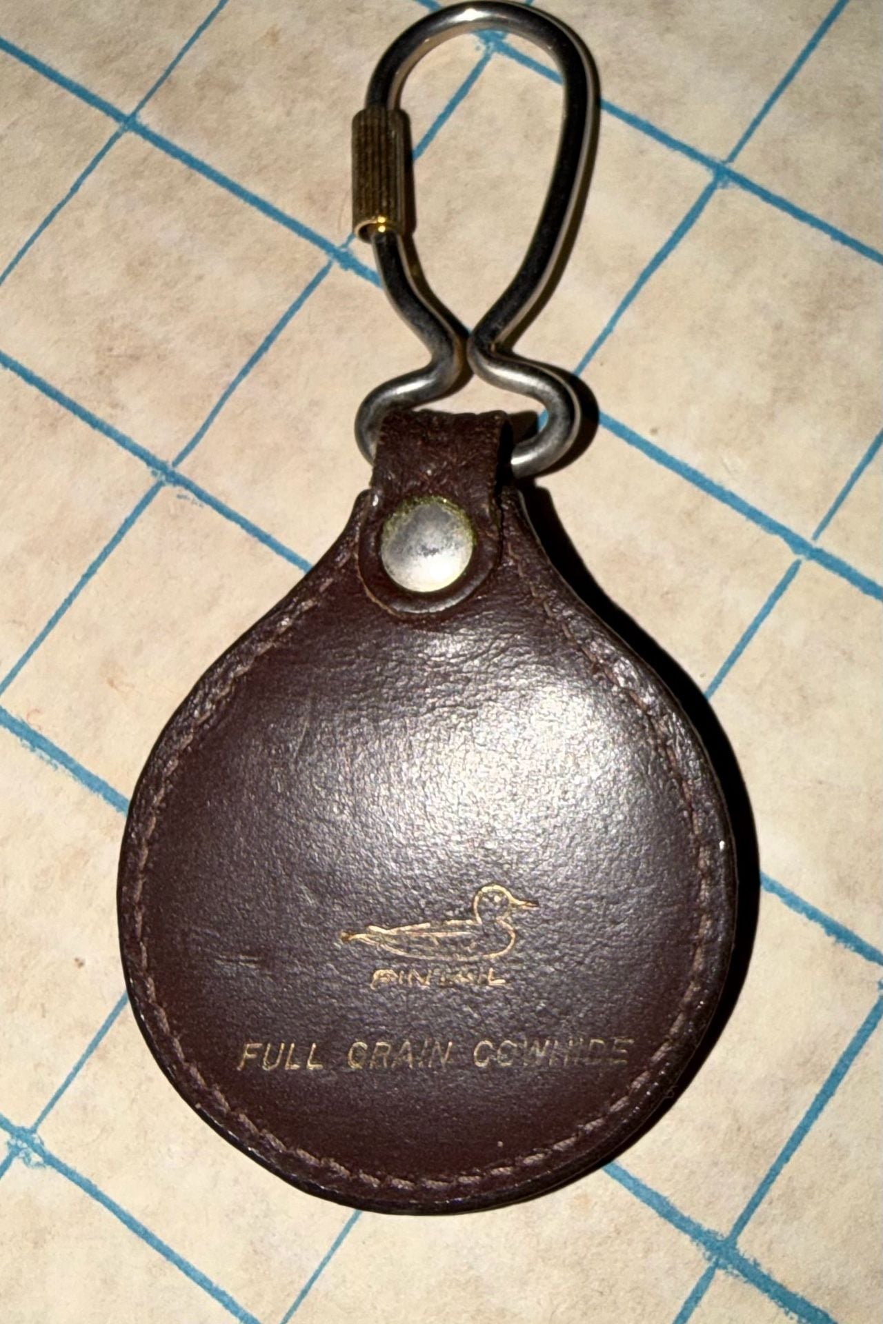 Pintail Vintage Full Grain Cowhide Leather Keychain with Embroidered Golfer 4