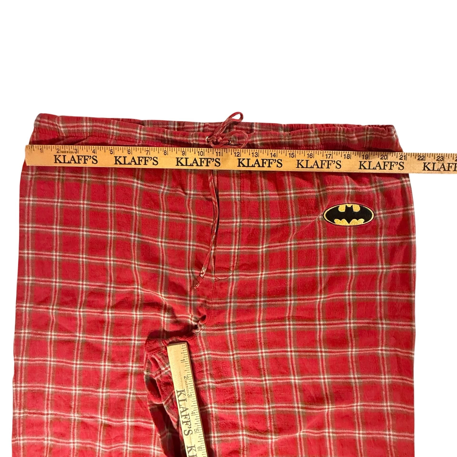 Vintage 2002 Warner Bros Studio Store Batman Plaid Pajama Pants Size XL 5