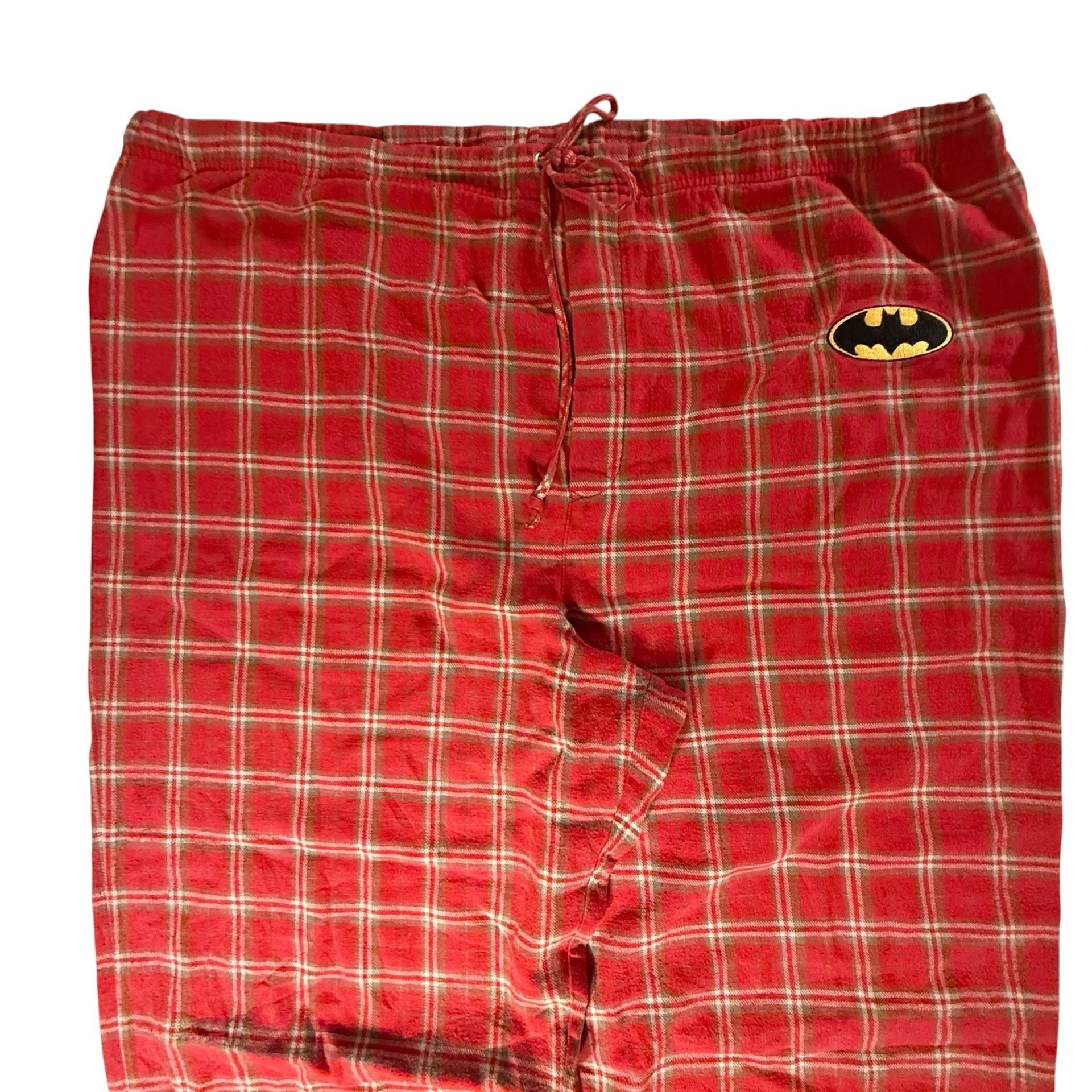 Vintage 2002 Warner Bros Studio Store Batman Plaid Pajama Pants Size XL 10