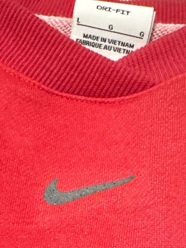 Nike Yoga Dri-FIT Cropped Fleece Crewneck Sweatshirt Pink Size Girls L 4