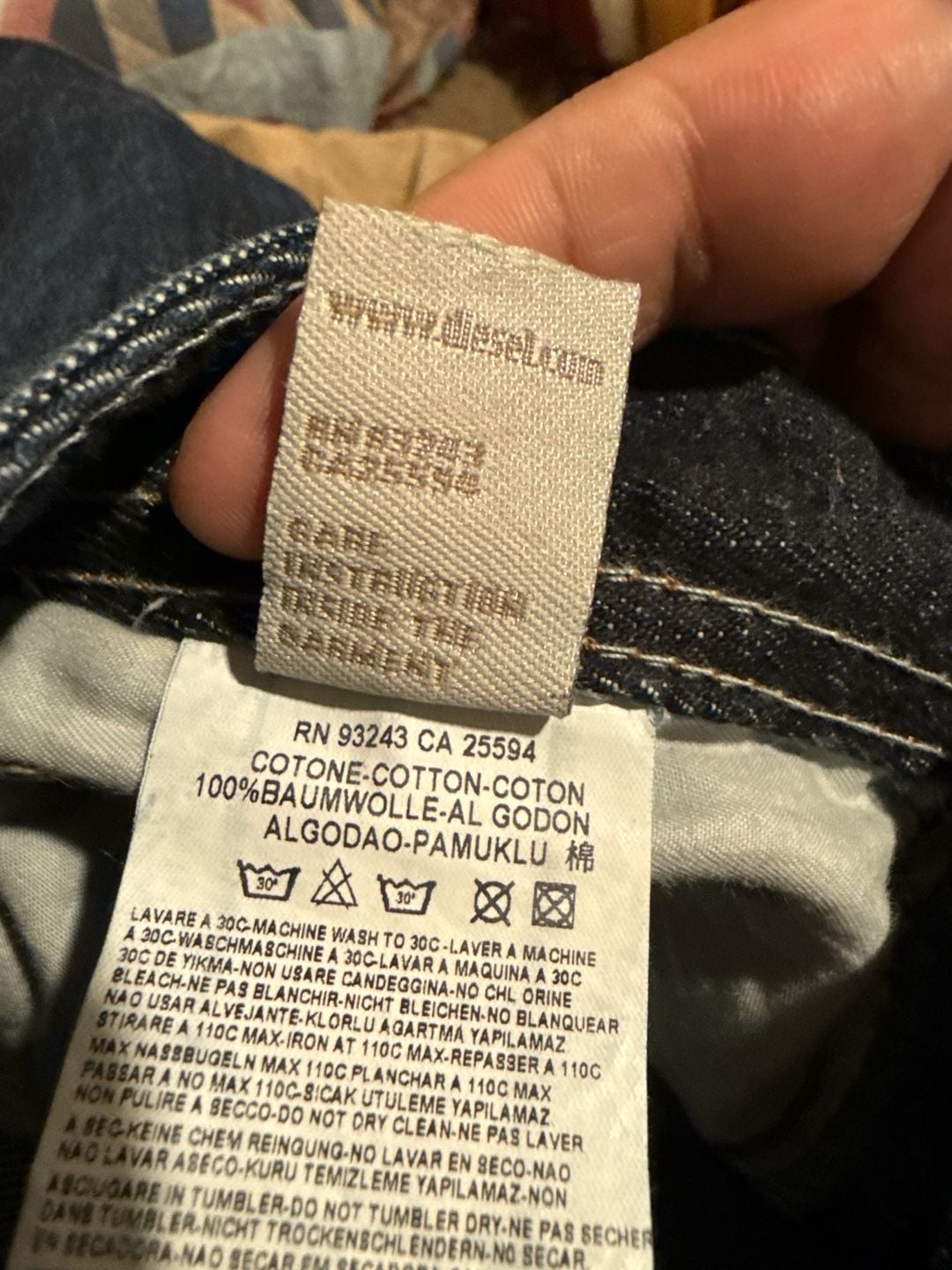 Diesel Krooley Distressed Tapered Jeans Wash 008YM Size 36x34 10