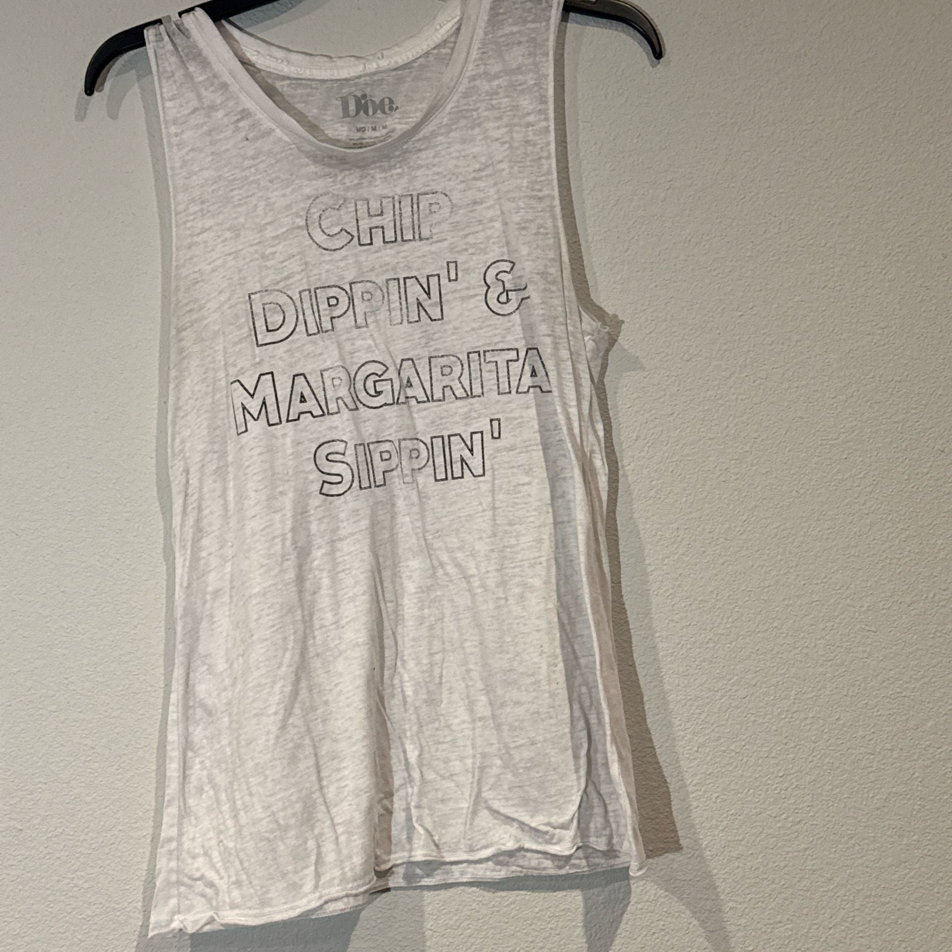 Doe Chip Dippin' & Margarita Sippin' Graphic Tank Top Size Medium 2
