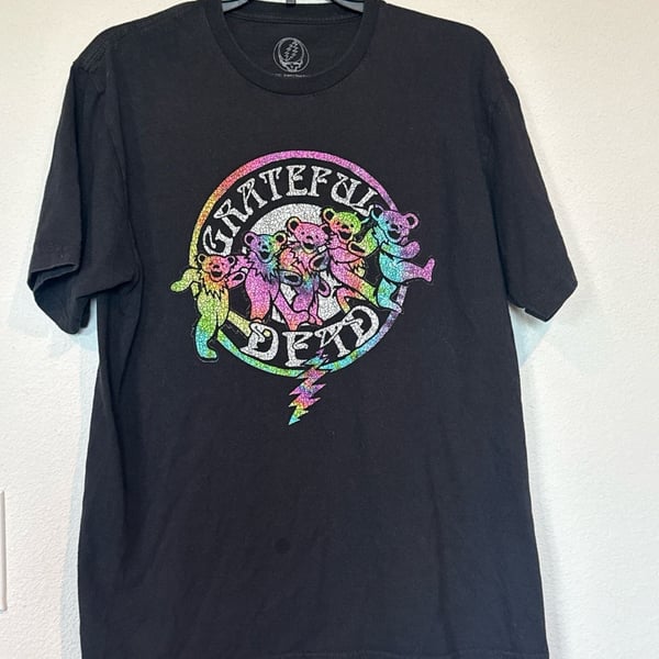 Grateful Dead T-Shirt black Sz Lg dancing bears Grateful Dead Productions