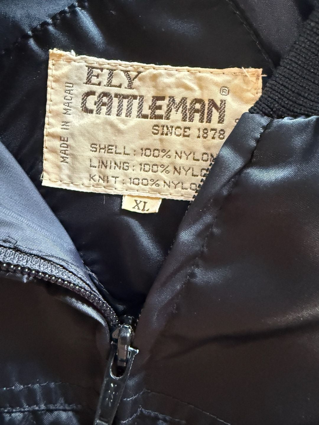 Vintage Ely Cattleman D Bar B Ranch Beaumont Texas Satin Bomber Jacket XL 4