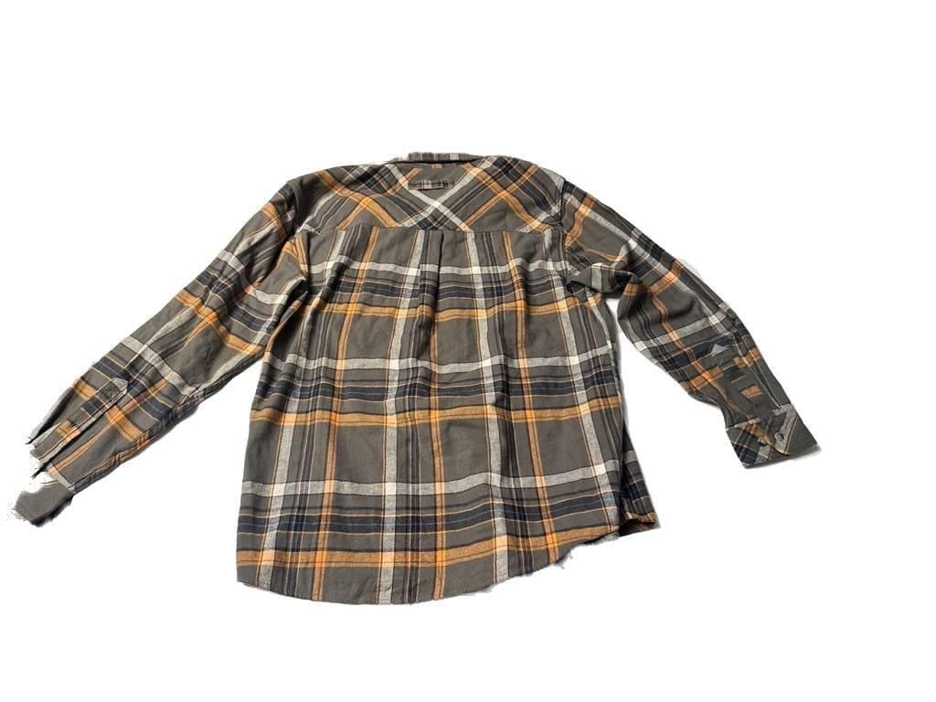 Legendary Whitetails Men's Buck Camp Flannel Shirt - Gray/Orange Plaid-Lg 6