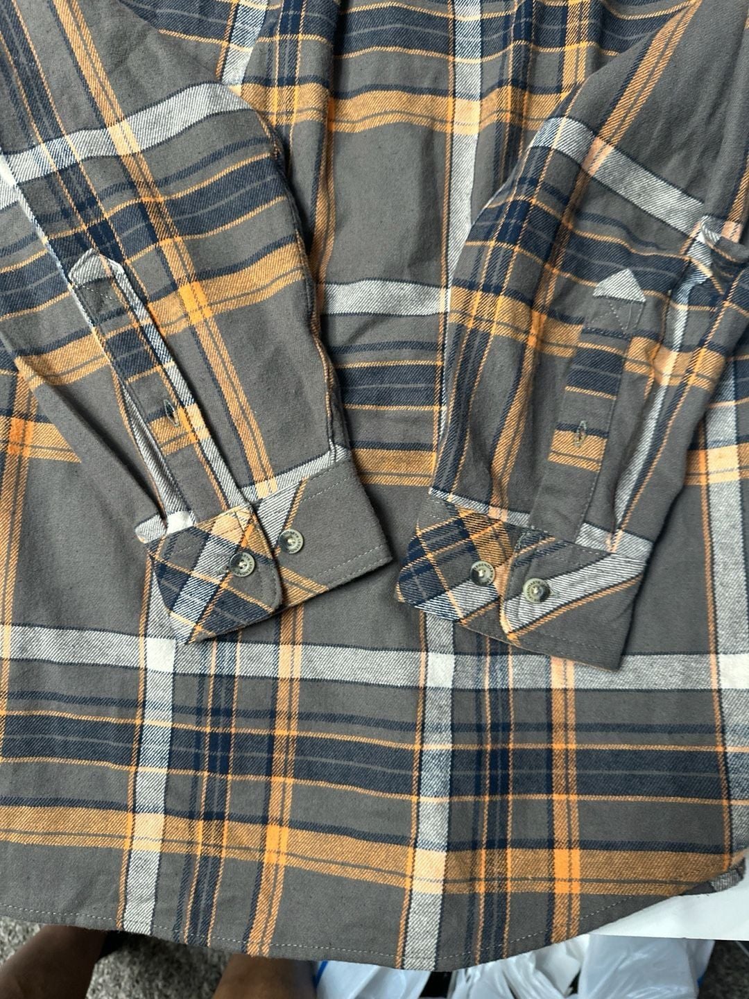 Legendary Whitetails Men's Buck Camp Flannel Shirt - Gray/Orange Plaid-Lg 8