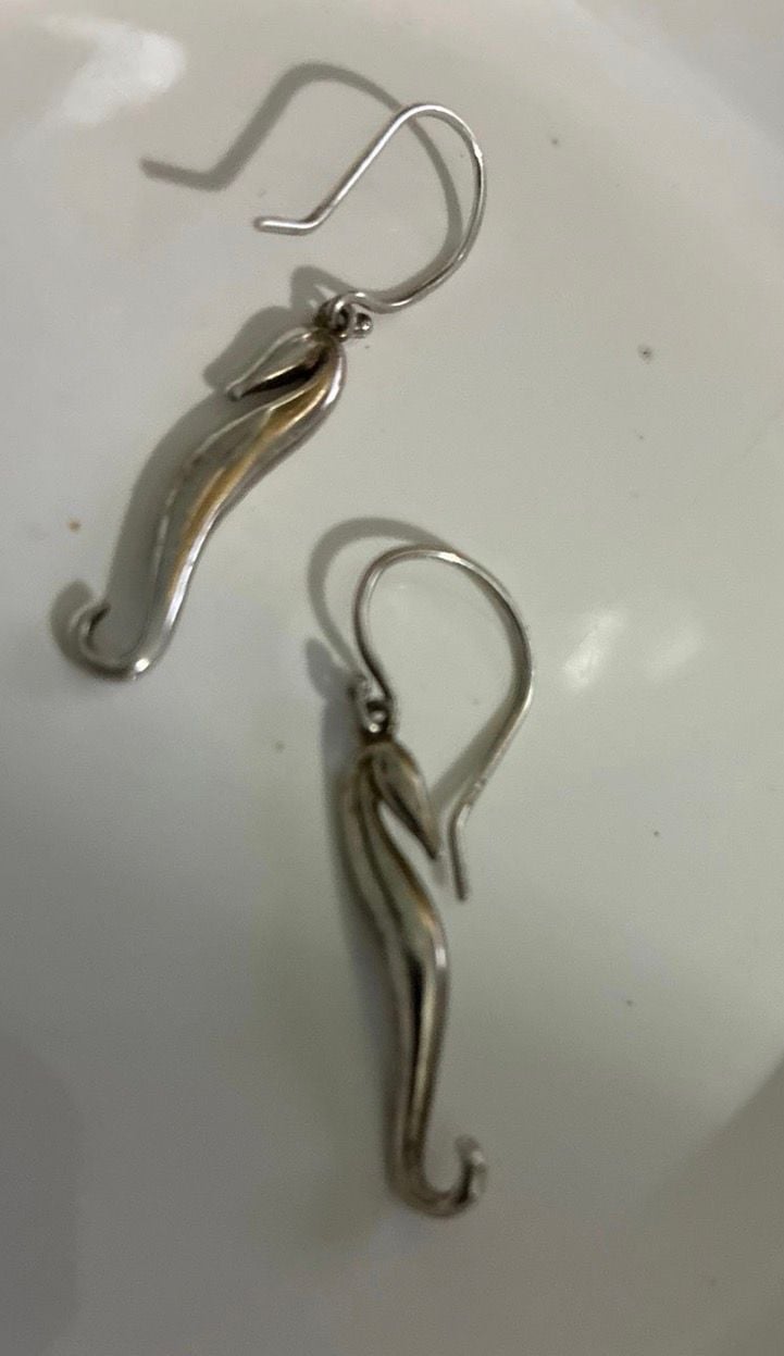 Polished Seahorse Earrings in Sterling Silver 3