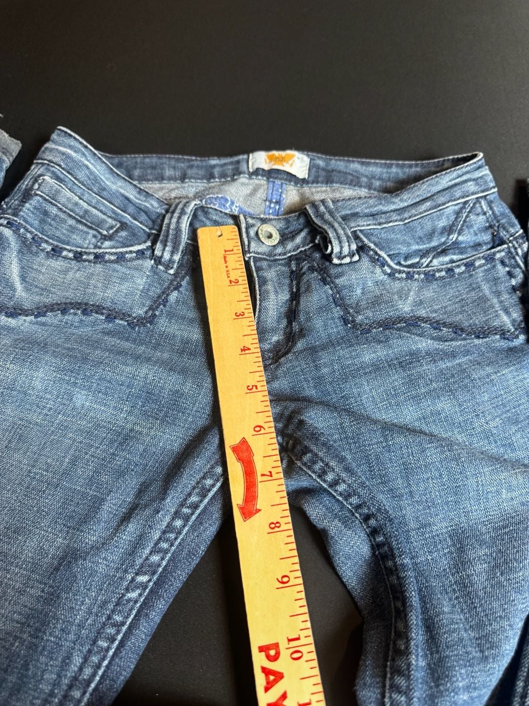 Antik Denim Embroidered Low Rise Bootcut Jeans Size 24 3