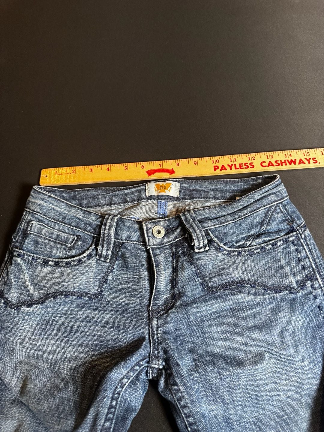 Antik Denim Embroidered Low Rise Bootcut Jeans Size 24 4
