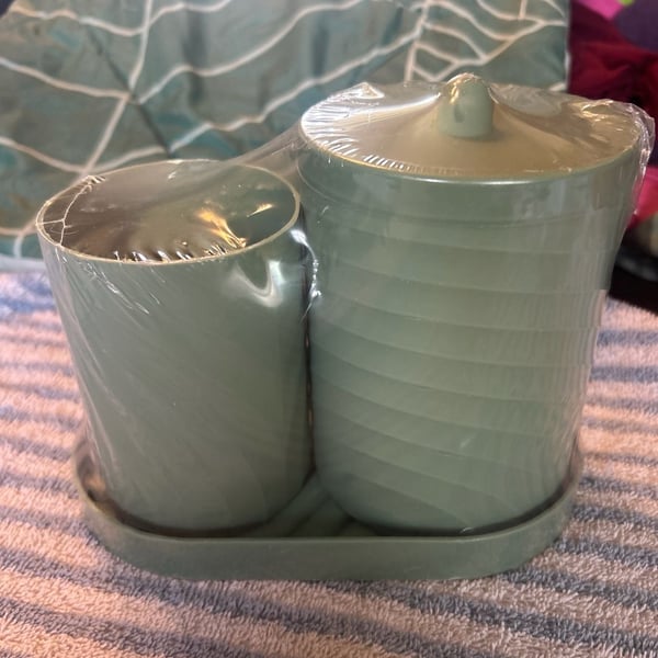 Horizon 3 Piece Jar with Tray Set Green Color Bullseye Playground Target