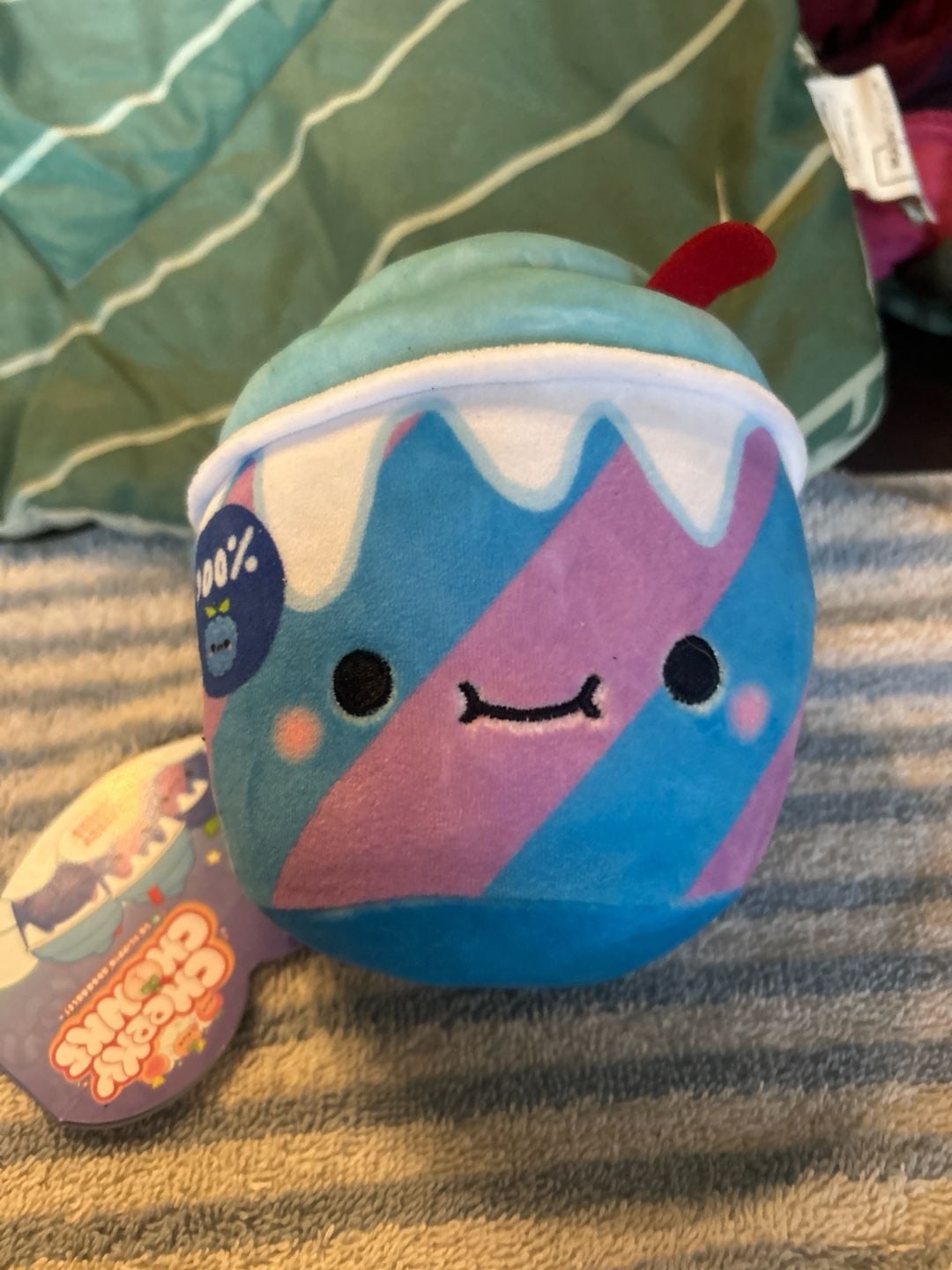 Cheeky Chonks Freezy Cheeks Reversible Plush, Food Plushies, Frozen Drink Plush, Blue Raspberry Slushy Stuffed Animal for Ages 3 and Up, Blue, 4.5” - , CA 1