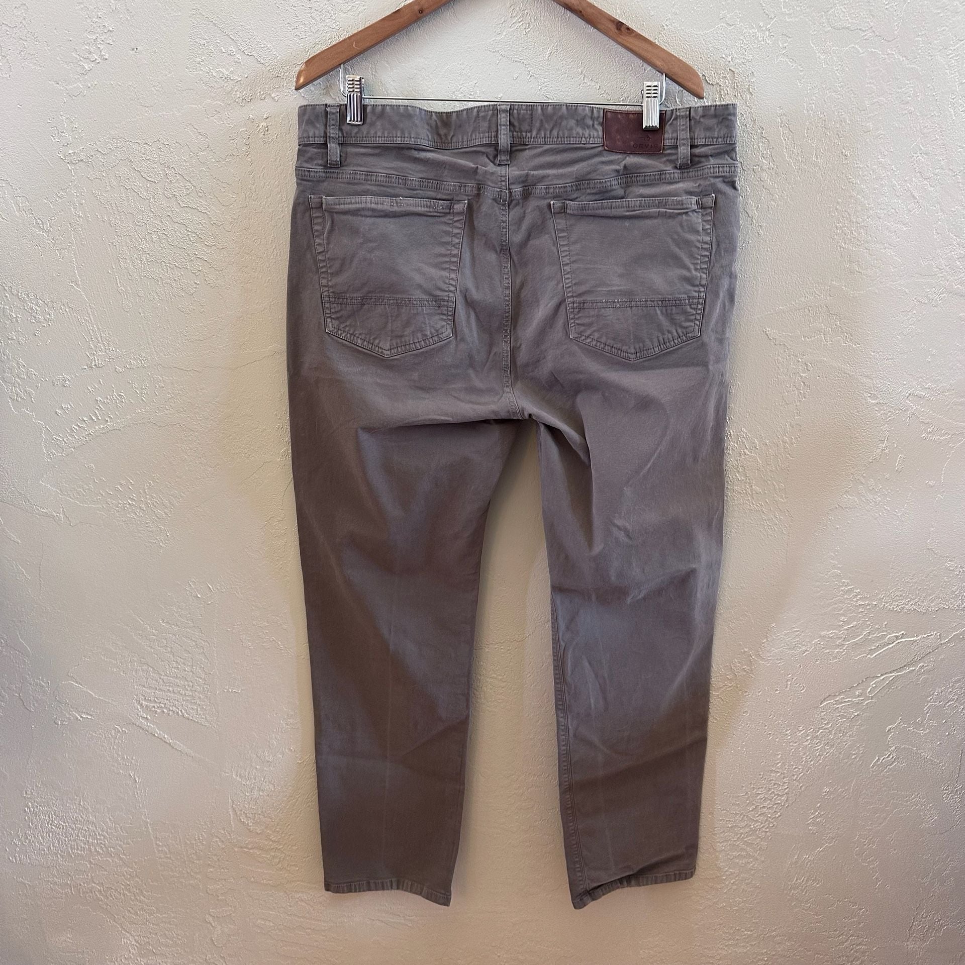 Orvis Men's Five Pocket Stretch Twill Pants Size 40x32 Grey 5