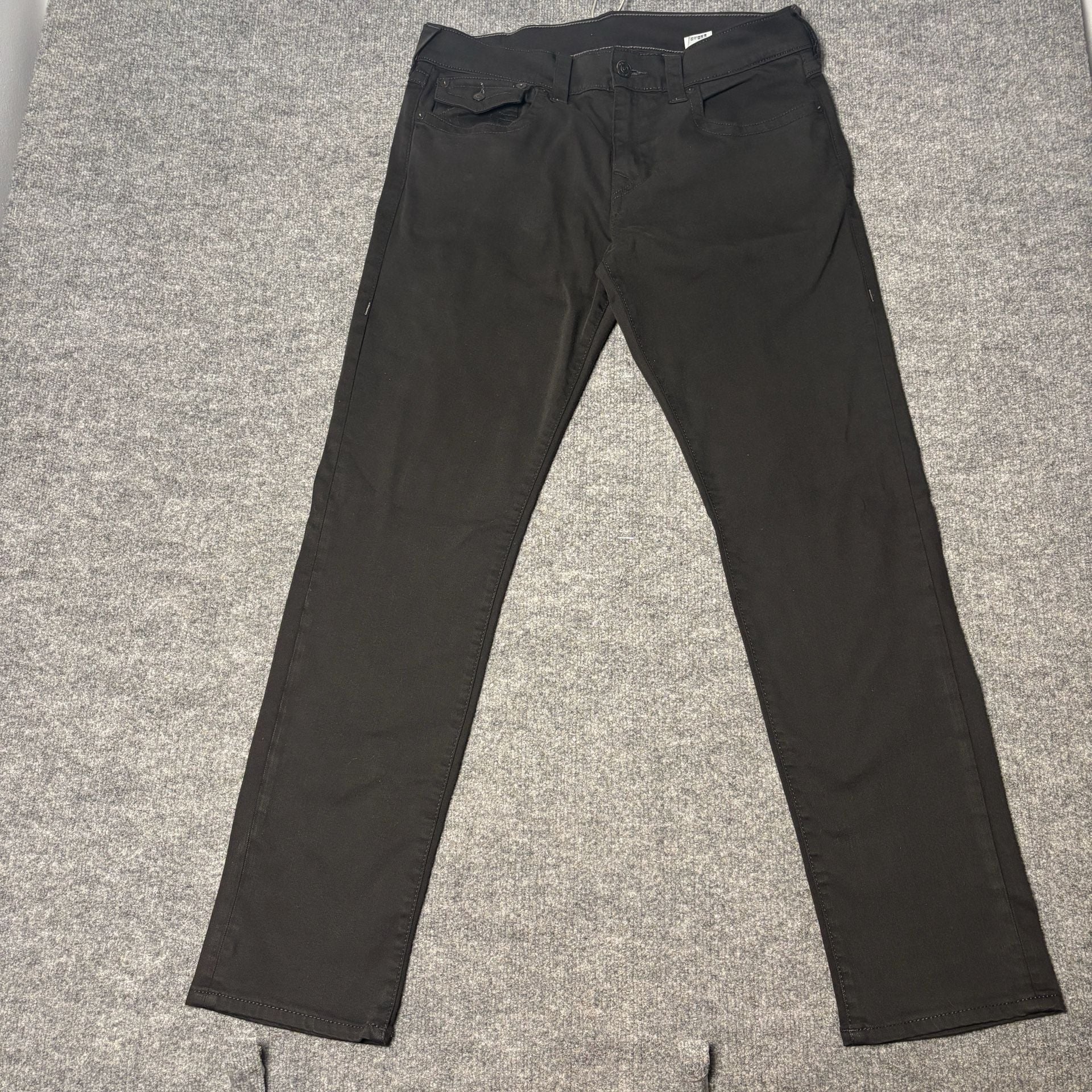 True Religion Geno Relaxed Slim Black Jeans Mens Size 34 2
