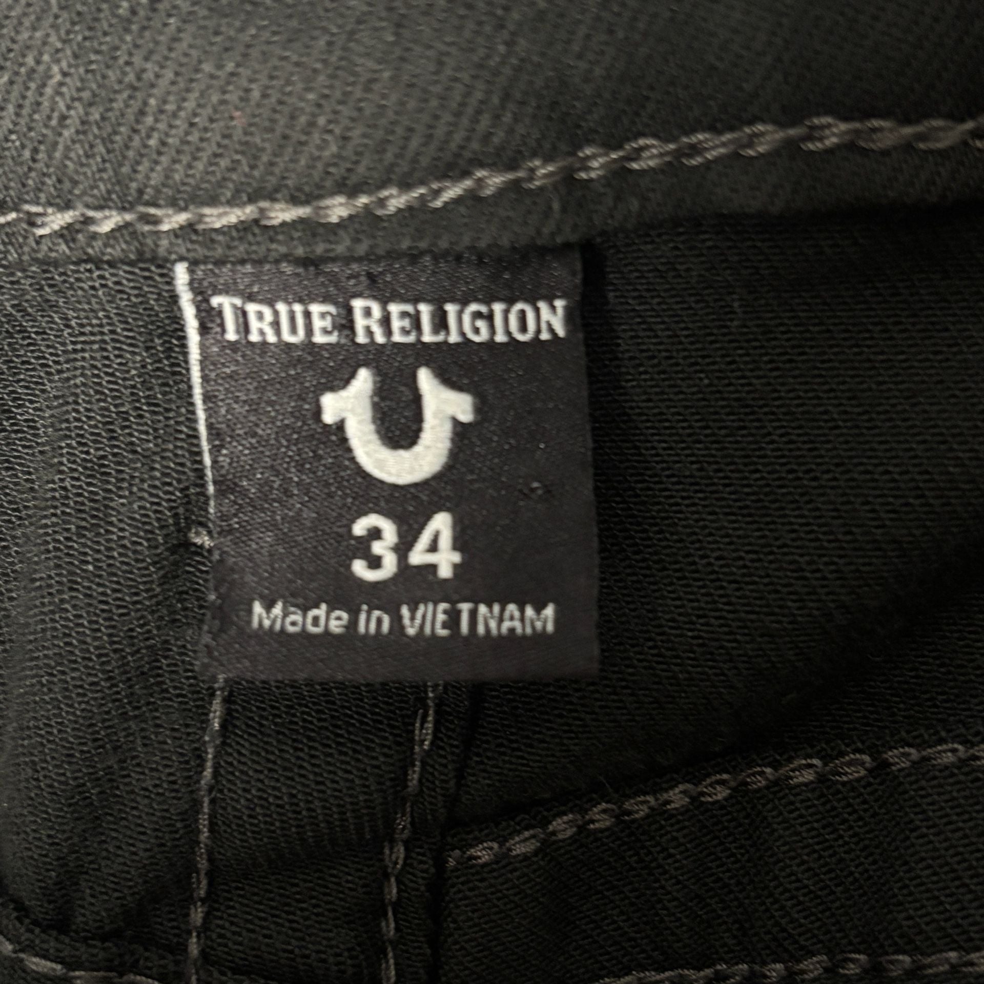 True Religion Geno Relaxed Slim Black Jeans Mens Size 34 4