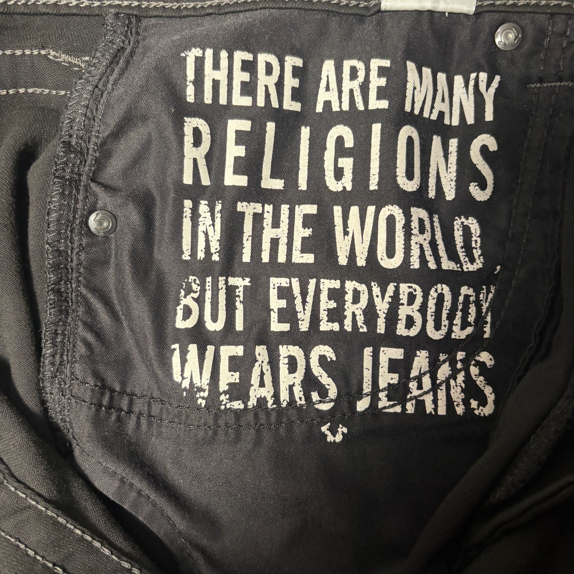 True Religion Geno Relaxed Slim Black Jeans Mens Size 34 6