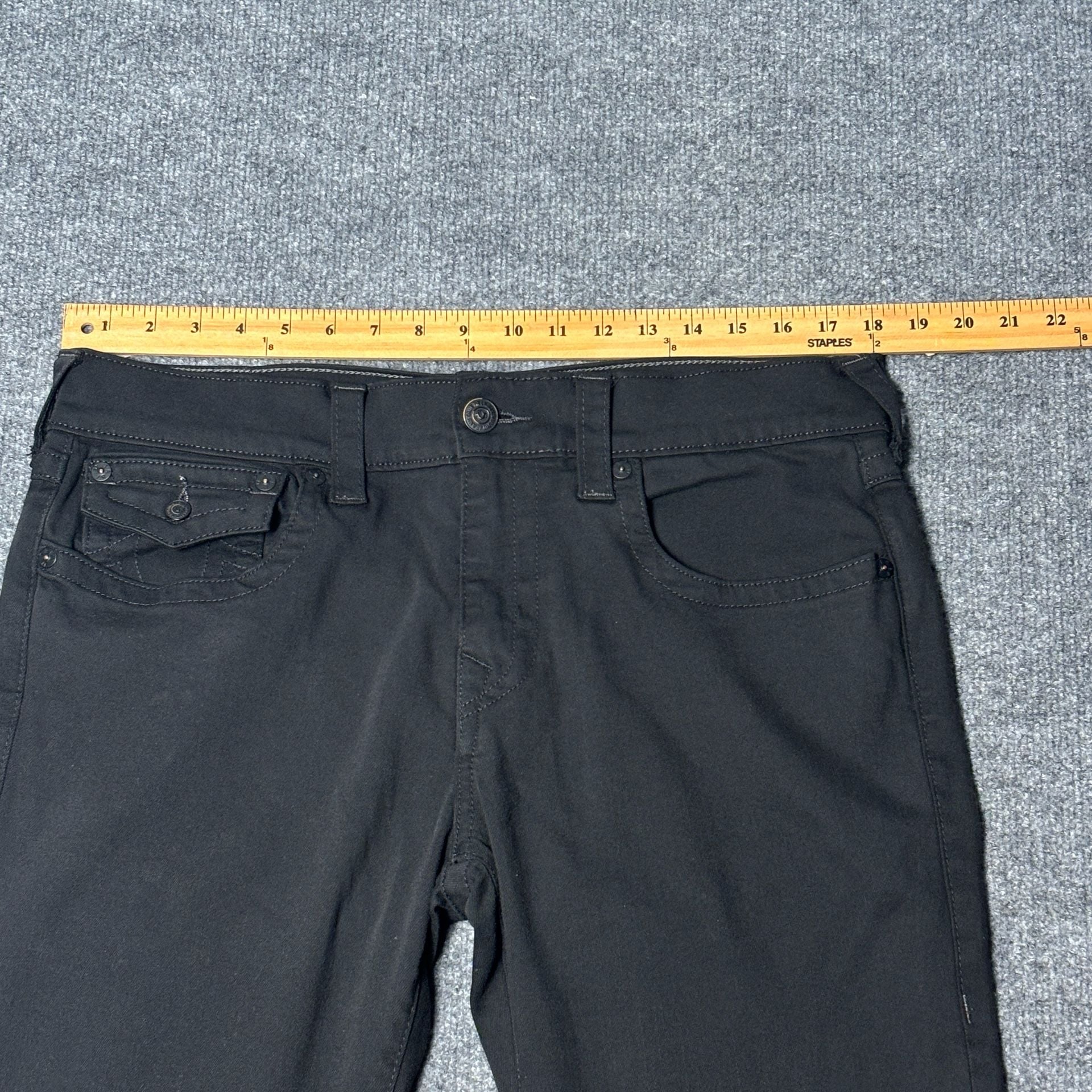 True Religion Geno Relaxed Slim Black Jeans Mens Size 34 14