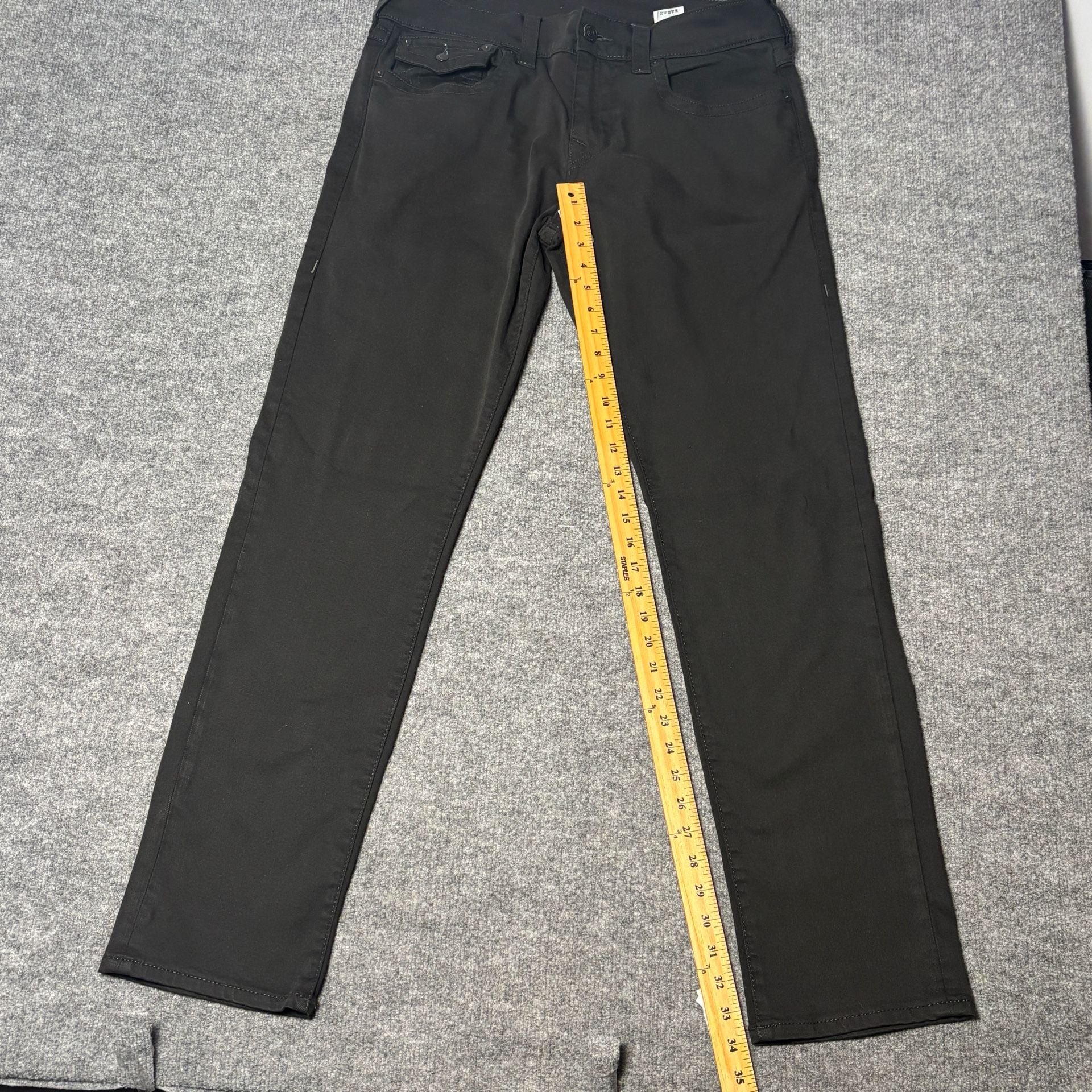 True Religion Geno Relaxed Slim Black Jeans Mens Size 34 16
