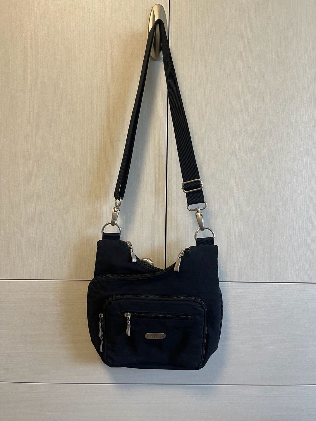 Baggallini Everywhere Bagg Black Nylon Crossbody Bag 10x9 4