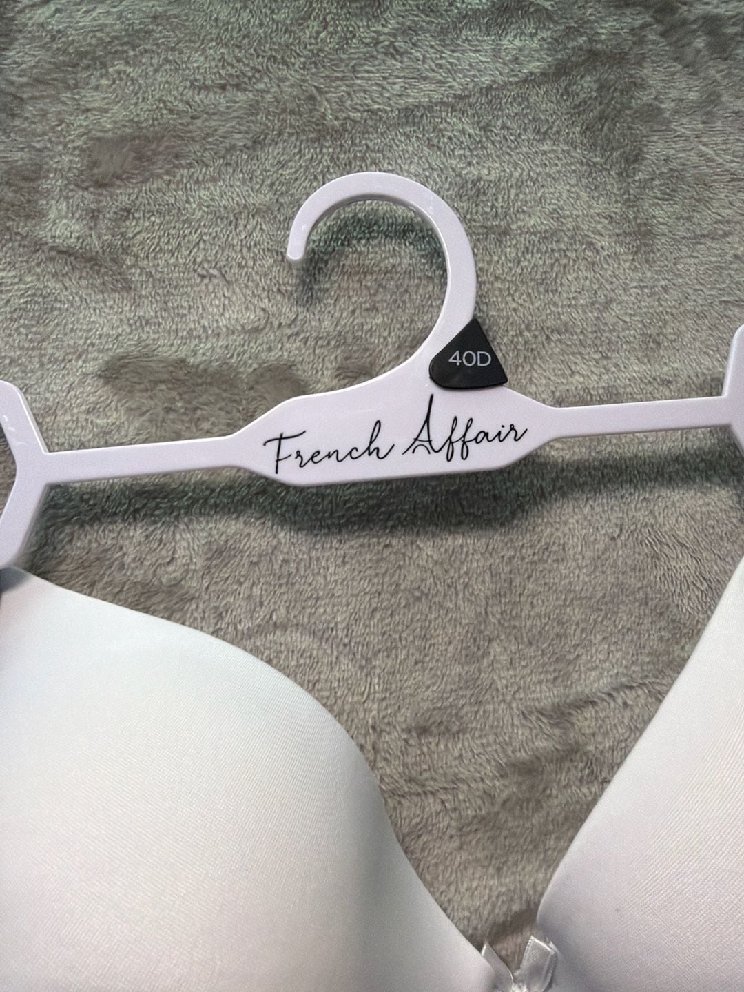 French Affair 2-Pack Padded Underwire T-Shirt Bras, Size 40D, White & Grey 2