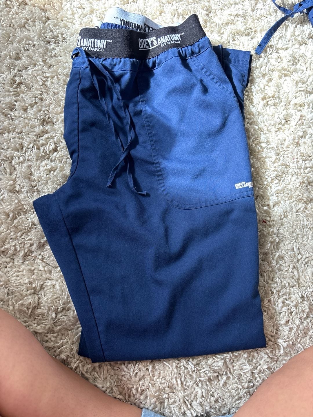 Grey's Anatomy Active 3-Pocket Drawstring Scrub Pants Size L Navy Blue(0045) 1