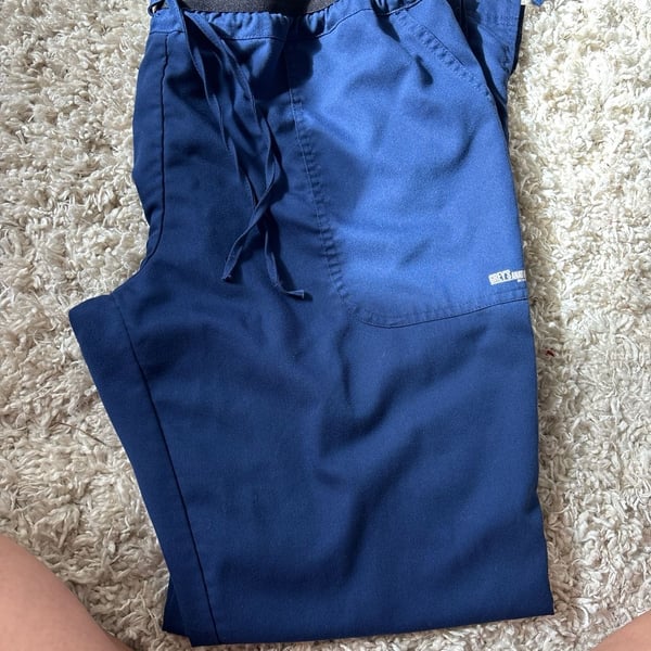 Grey's Anatomy Active 3-Pocket Drawstring Scrub Pants Size L Navy Blue(0045)