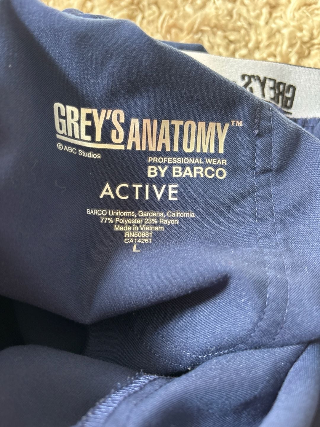 Grey's Anatomy Active 3-Pocket Drawstring Scrub Pants Size L Navy Blue(0045) 6