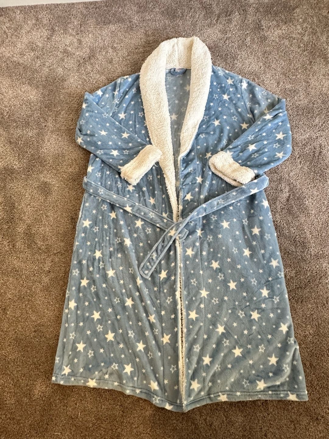 Robe Secret Treasures Fuzzy blue white robe stars super soft and cozy 2XL XXL 3