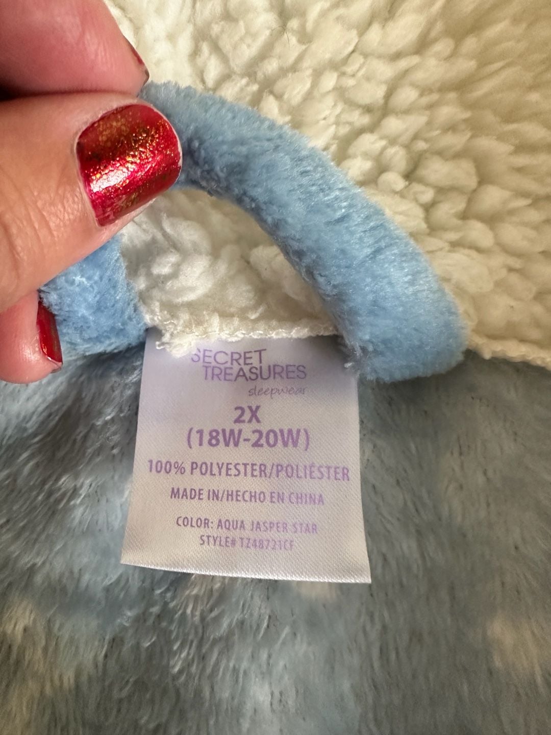 Robe Secret Treasures Fuzzy blue white robe stars super soft and cozy 2XL XXL 4