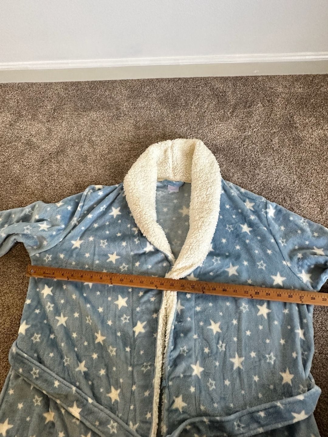 Robe Secret Treasures Fuzzy blue white robe stars super soft and cozy 2XL XXL 7