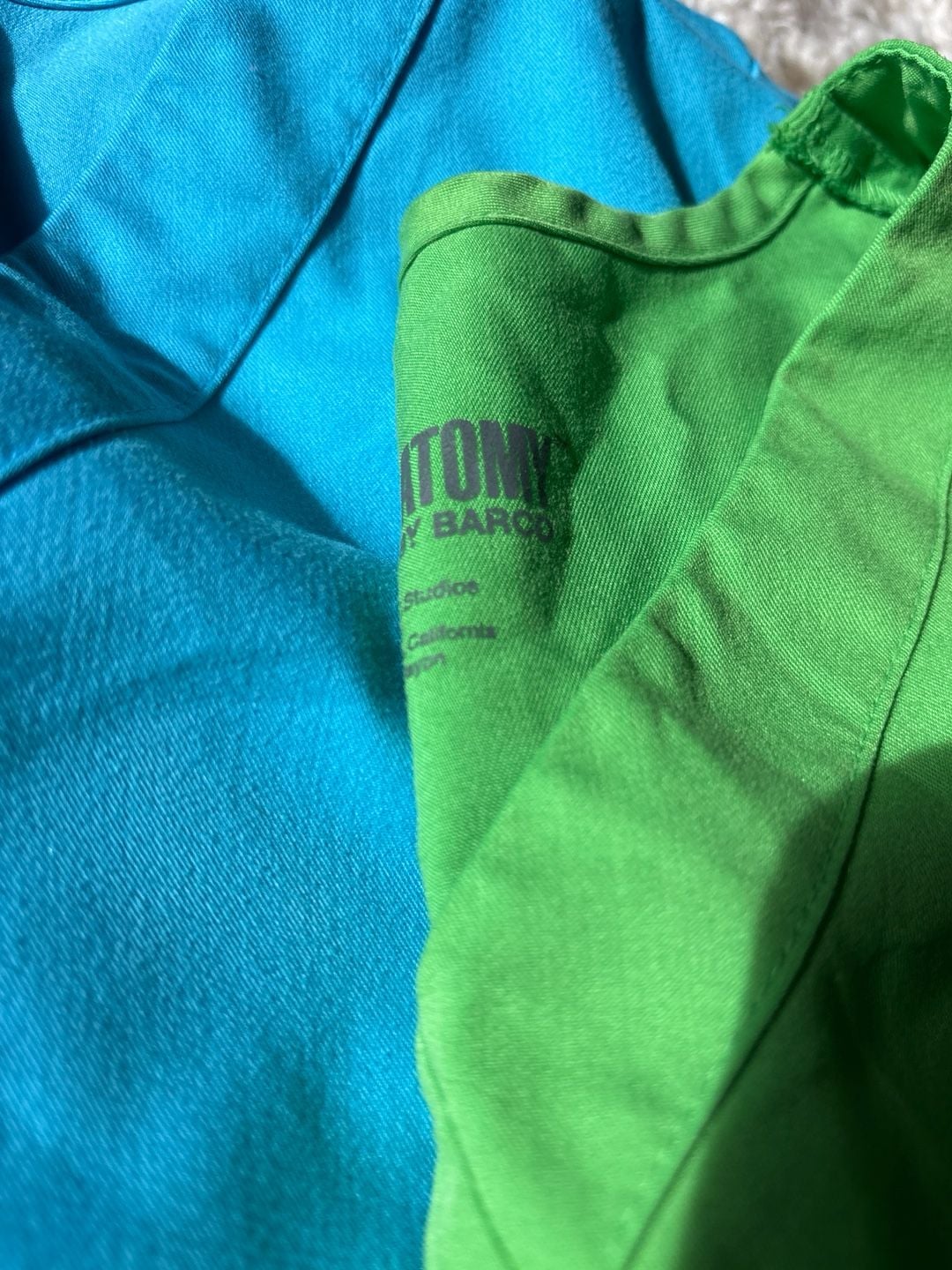 Grey's Anatomy by Barco Mock Wrap Scrub Tops Lot of 2 Green Blue Size M(0050) 5