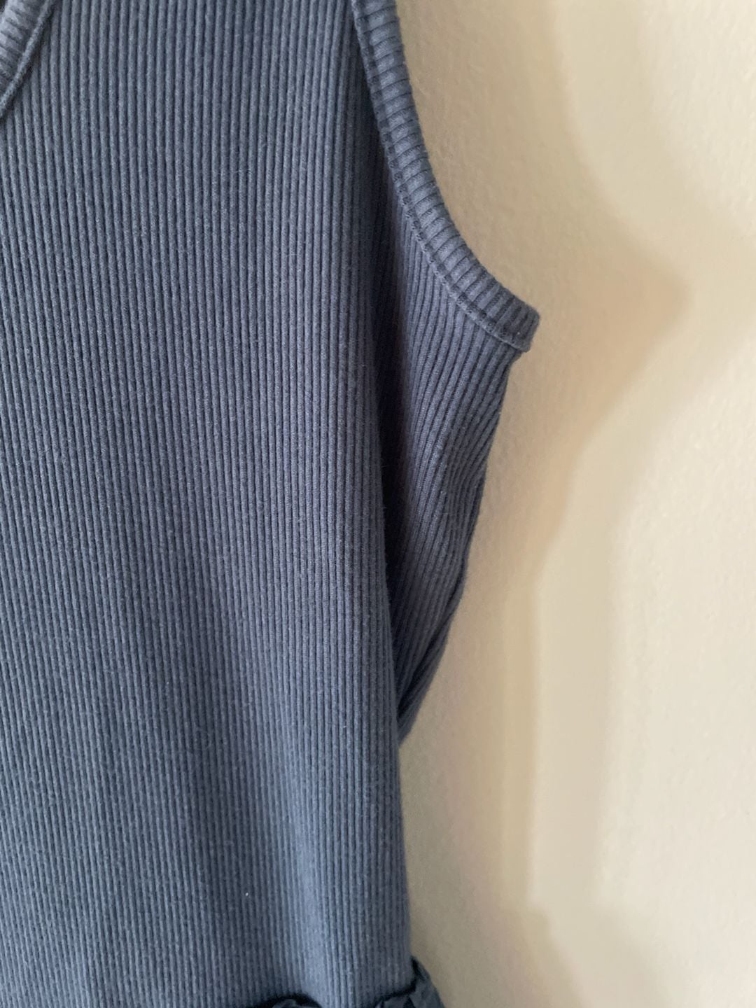 A New Day Blue Mixed Media Ribbed Tank Midi Dress with Pockets Size M 6