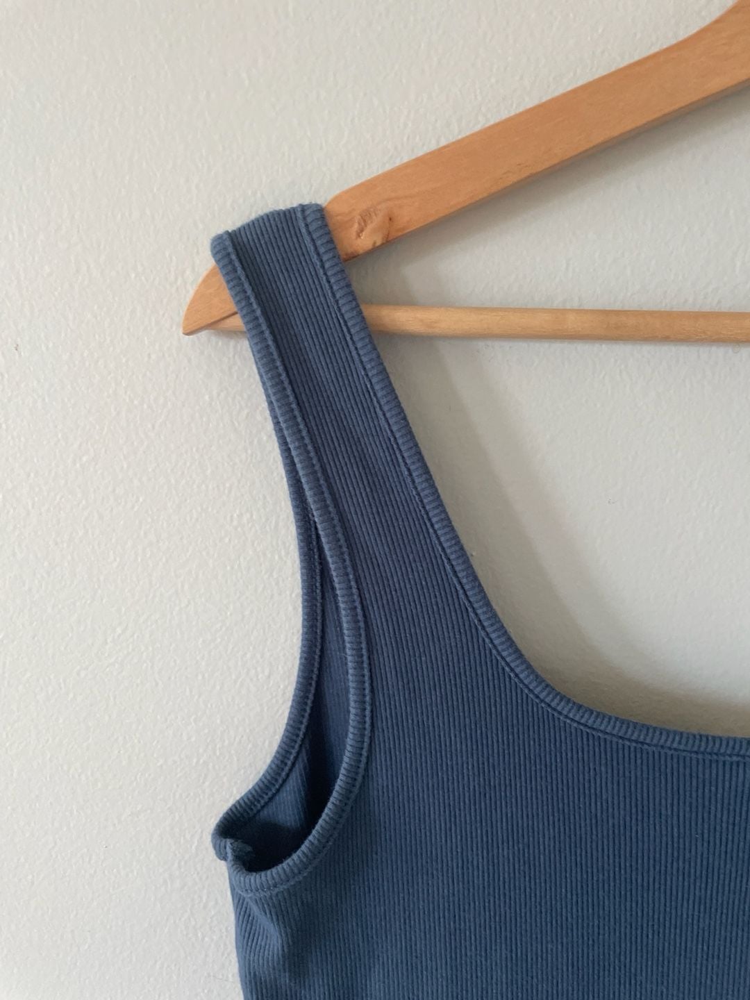 A New Day Blue Mixed Media Ribbed Tank Midi Dress with Pockets Size M 10
