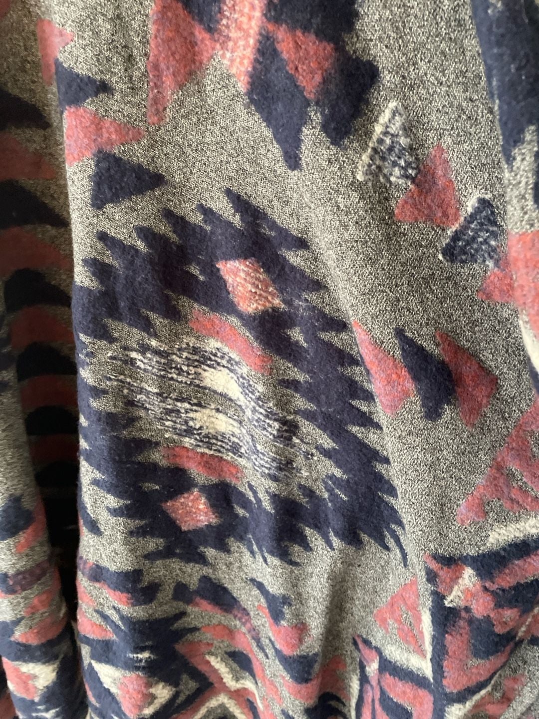 Lucky Brand Southwestern Aztec Pattern Open Front Poncho Wrap, One Size 9