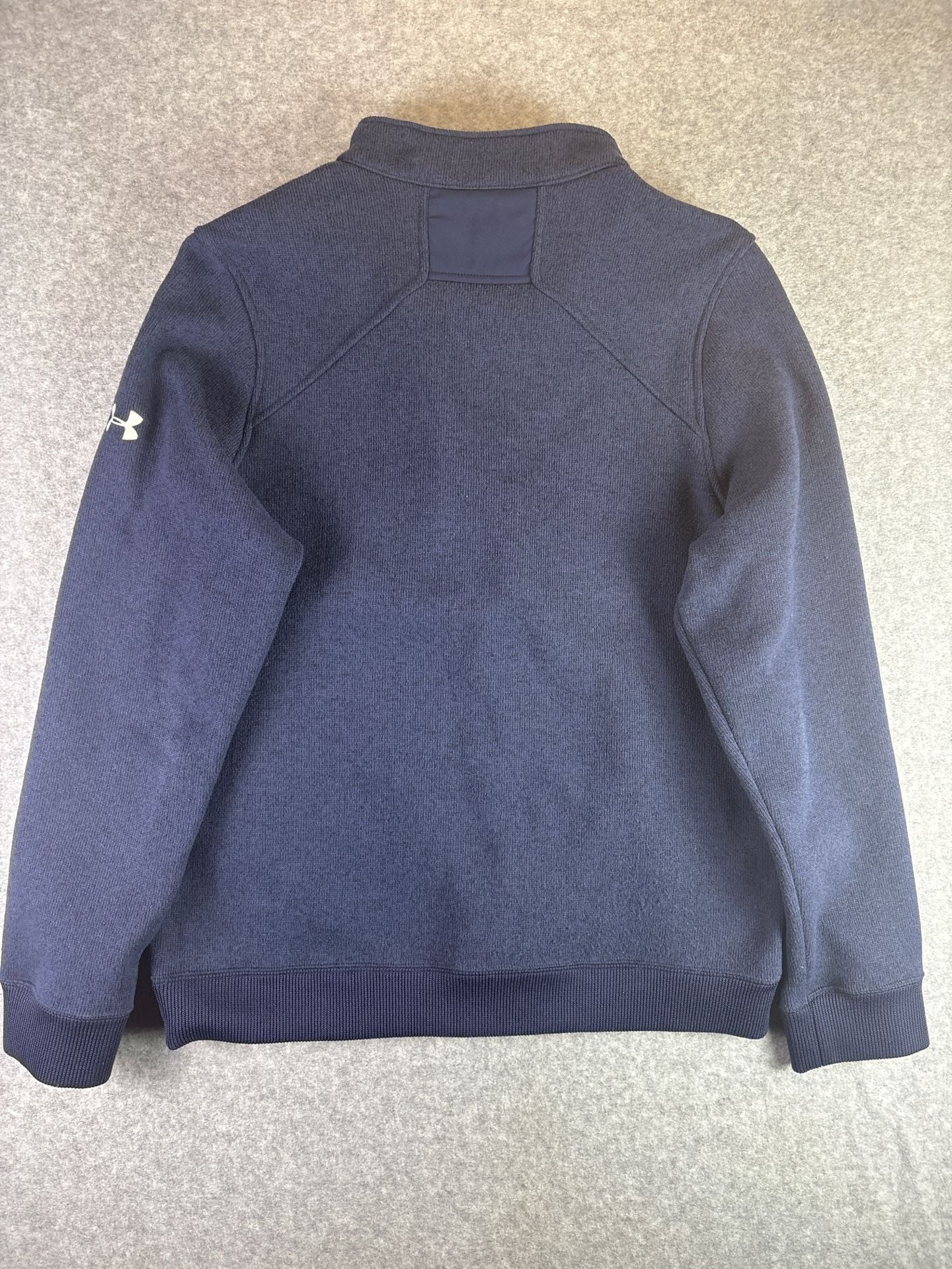 Under Armour Specialist Sweater Fleece Quarter Zip Pullover Navy Blue Size Large 8