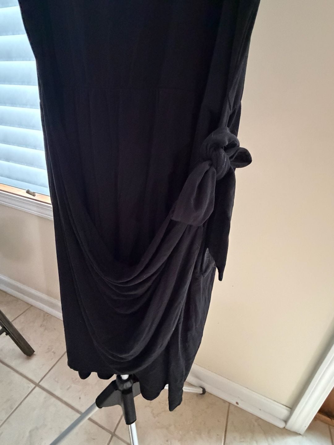 Ava & Viv Black Sleeveless Side-Tie Draped Knit Midi Dress 3