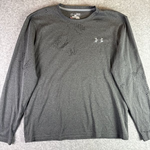 Under Armour HeatGear Long Sleeve Athletic Shirt Grey Size Medium