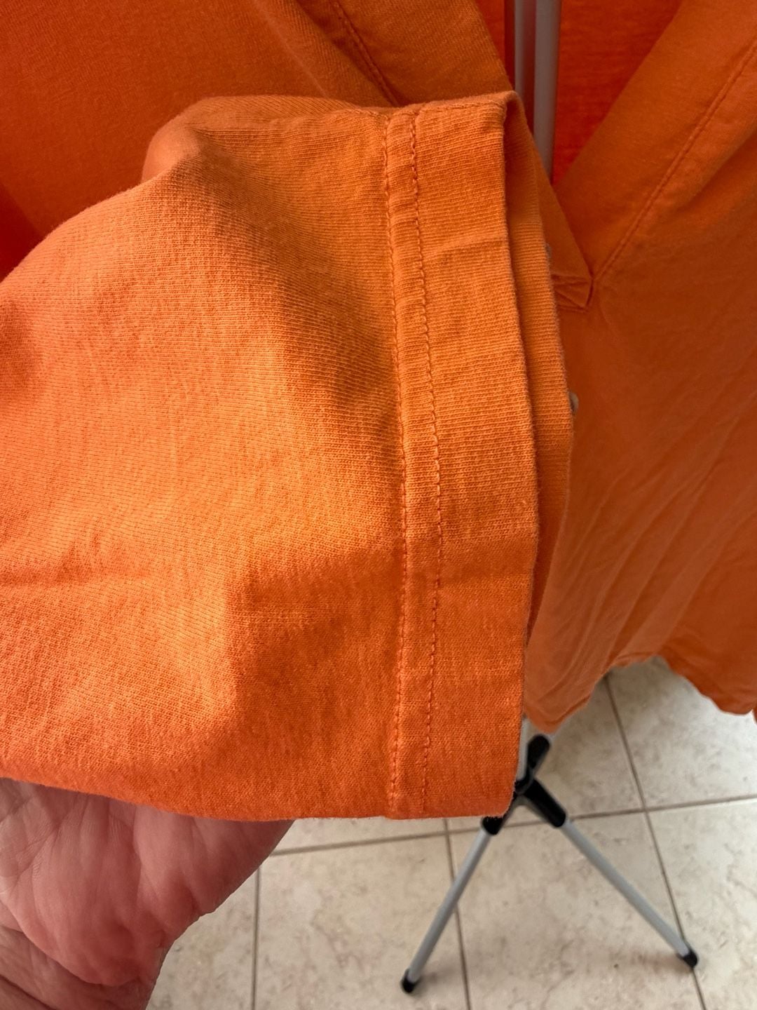 Ulla Popken Orange Relaxed Fit 3/4 Sleeve Split Neck Cotton Top Size 20/22 4