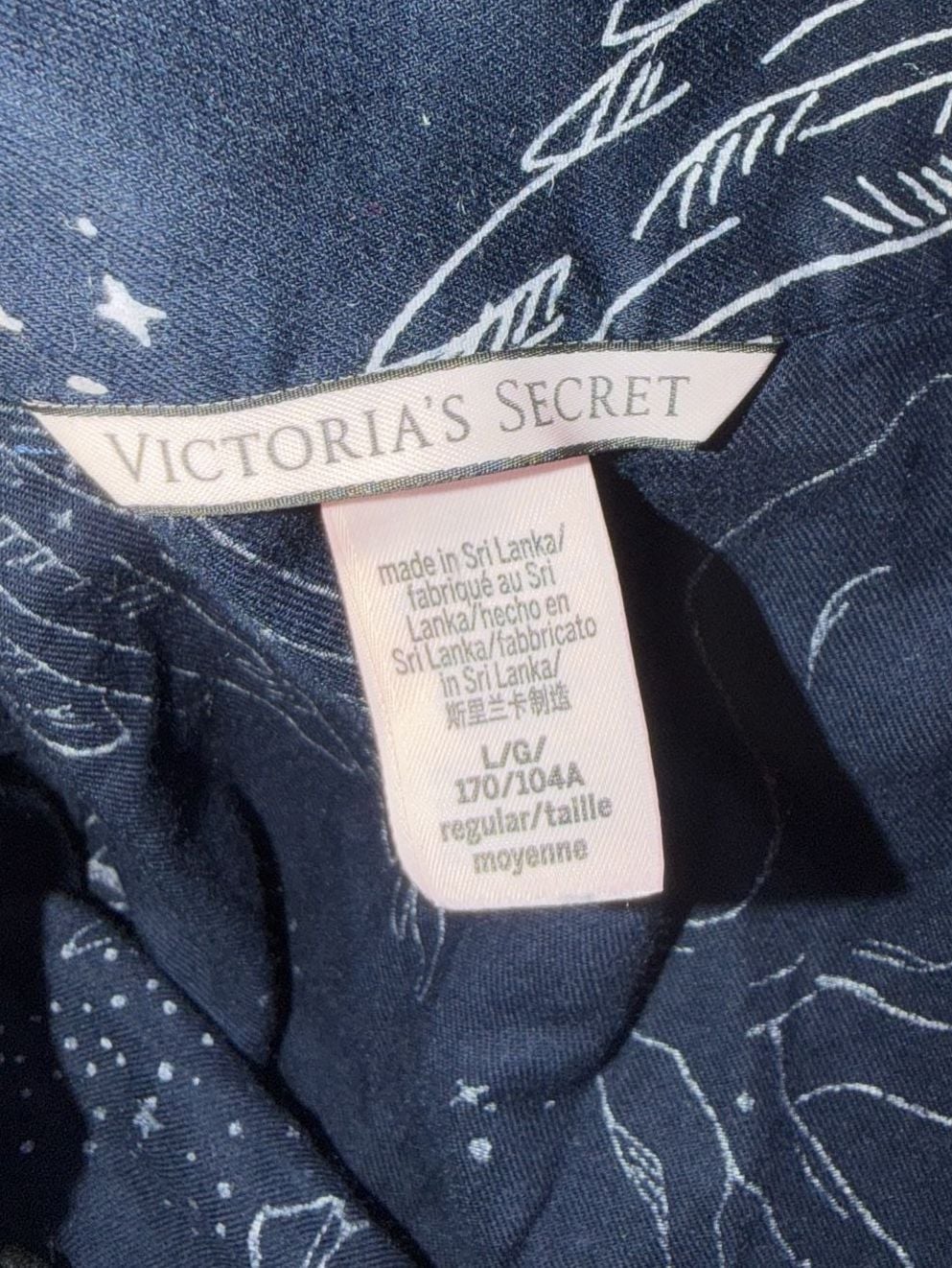 Victoria's Secret Noir Navy Pegasus Flannel Pajama Top Size L 4