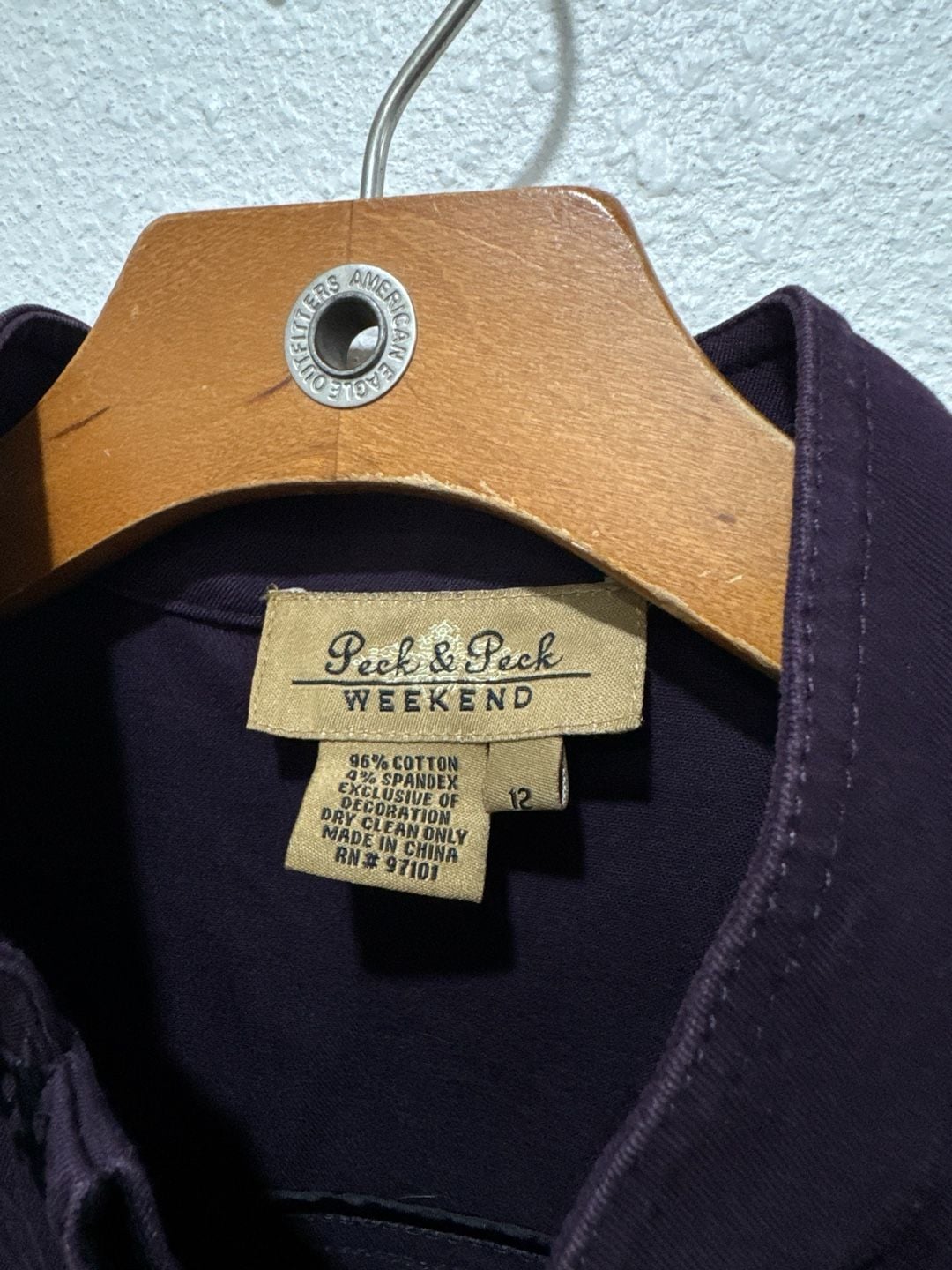 Peck & Peck Weekend Purple Floral Embroidered Button Front Jacket Size 12 3