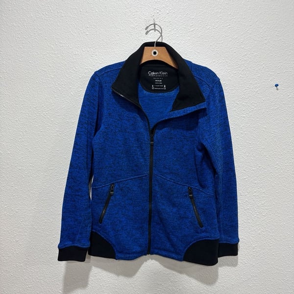 Calvin Klein Performance Quick Dry Full Zip Jacket Blue Heathered Medium