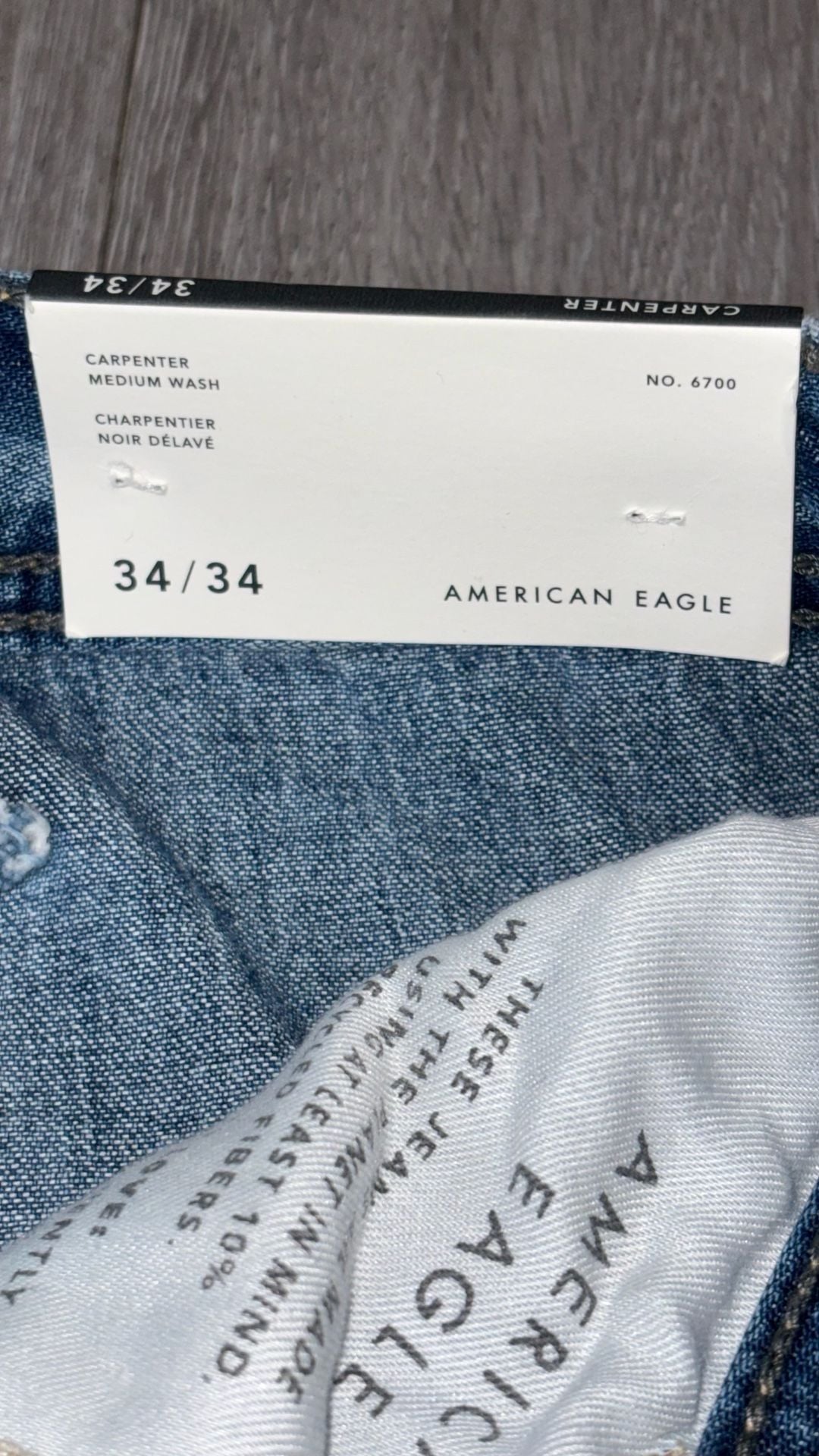 American Eagle Carpenter Double Knee Jeans 34x34 12