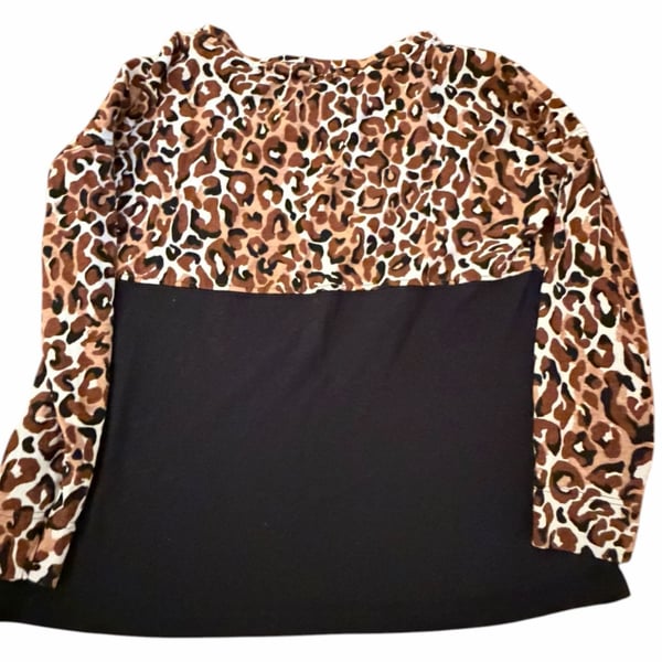 Lilly Pulitzer Finn Top Girls S 4/5 Leopard Print Long Sleeve