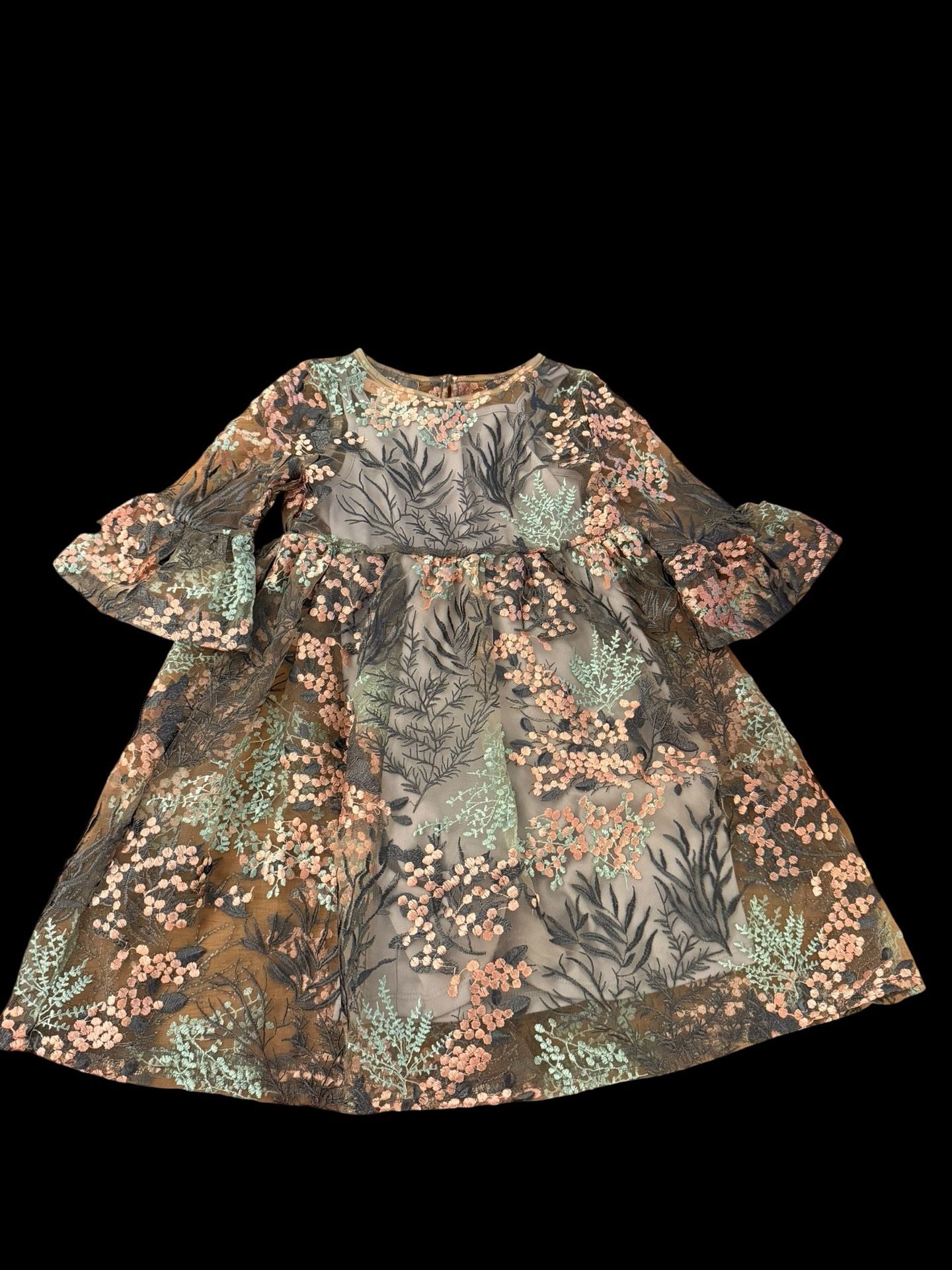 Pastourelle Pippa And Julie Floral Multicolor Lace Dress Size 6 2