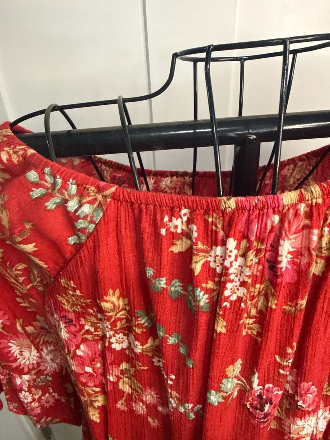 Denim & Supply Ralph Lauren Red Floral Off-The-Shoulder Ruffle Top Size XS 9