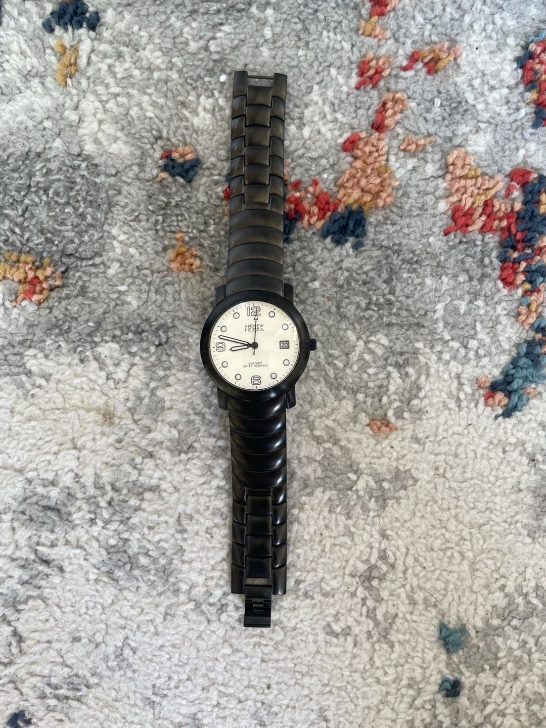Vintage Andrew Fezza AF 1011 Black Stainless Steel Watch 2