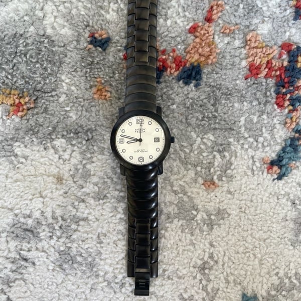 Vintage Andrew Fezza AF 1011 Black Stainless Steel Watch