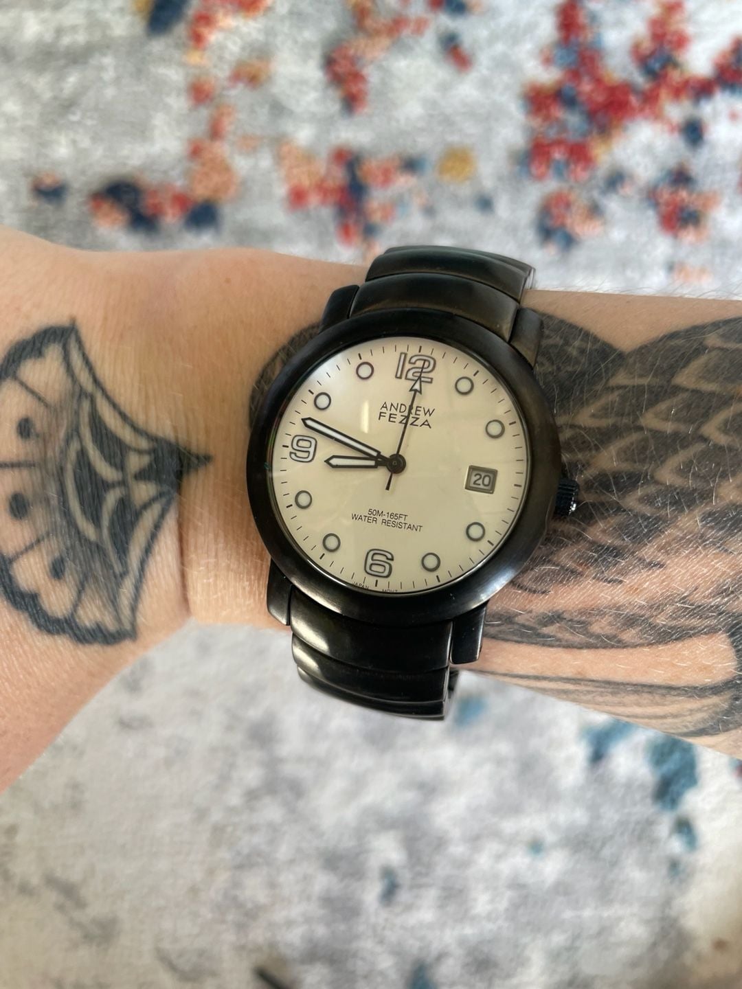 Vintage Andrew Fezza AF 1011 Black Stainless Steel Watch 6