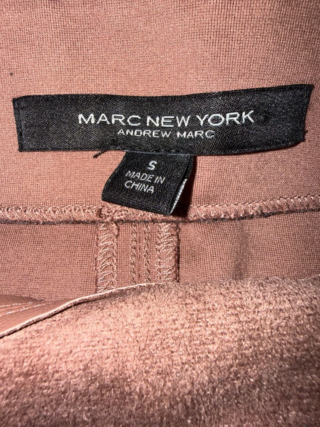 Marc New York Andrew Marc Mauve Faux Leather Pencil Skirt Size S 3